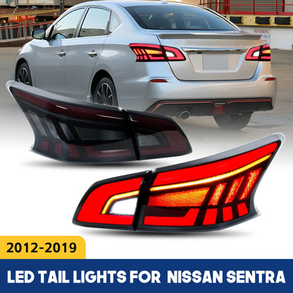 HCMOTION LED Taillights for 2012-2019 Nissan Sentra B17 | Sequential Signal & Startup Animation