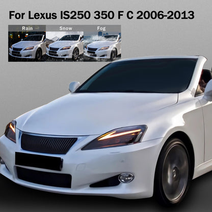 HCMOTION LED Headlights for Lexus IS250 IS350 C ISF 2006-2013 | Sequential Turn Signal & Startup Blue Light Animation