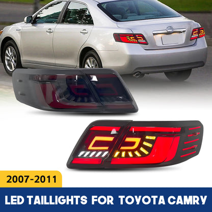 HCMOTION LED Taillights for 2007-2011 Toyota Camry XV40 Aurion | Sequential Turn Signal & Start-up Animation Smoked Type A