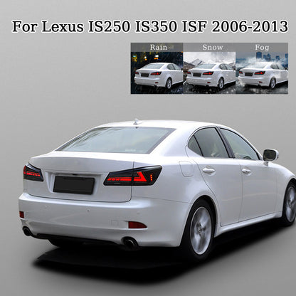HCMOTION LED Tail Lights for 2006-2012 Lexus IS250 IS350 IS F | Sequential Turn Signal & Startup Animation Smoked