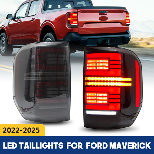 HCMOTION LED Taillights for 2022-2025 Ford Maverick | Sequential Signal & Startup Animation Smoked