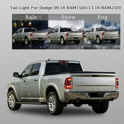 HCMOTION LED Tail Lights for Dodge RAM1500 2009-2018/RAM2500 2013-2018 |  Sequential & Start-up Animation Clear