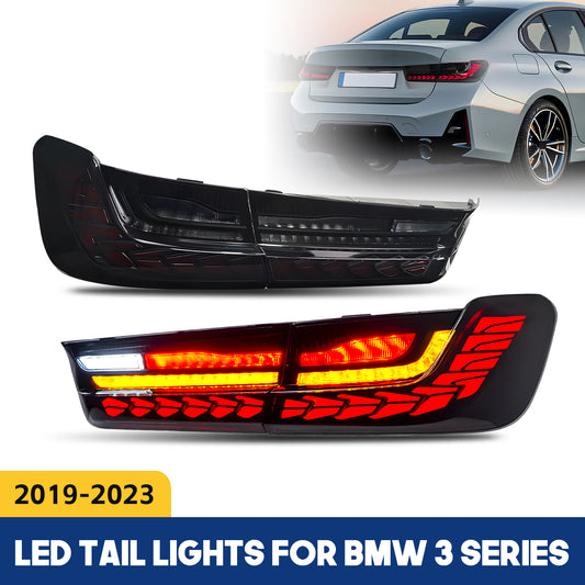 LED Tail Light Assembly Compatible with 2019–2025 BMW 3 Series Sedan Start UP Animation Sequential Turn Light Rear Lamps 2Pcs