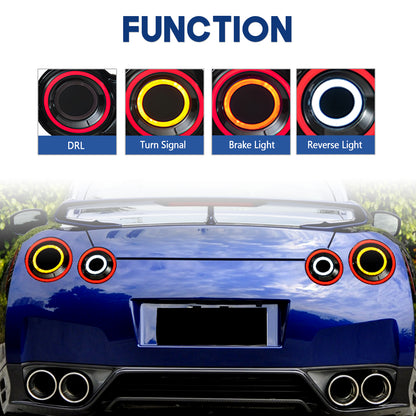 HCMOTION LED Tail Lights for 2007-2017 Nissan GTR GT-R R35 | Startup Animation & Sequential Signal