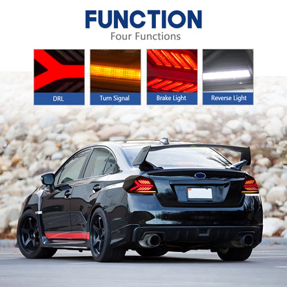 HCMOTION LED RGB Taillights for 2015-2021 Subaru WRX STI | Startup Animation & Sequential Signal Smoked