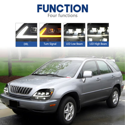 HCMOTION LED Headlights for 1998-2002 Lexus RX Series | Sequential Signal & Startup Animation