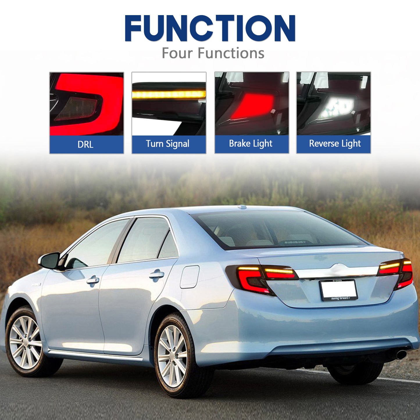 HCMOTION LED Tail Lights for 2012-2014 Toyota Camry (USA Spec) | Sequential Signal & Startup Animation