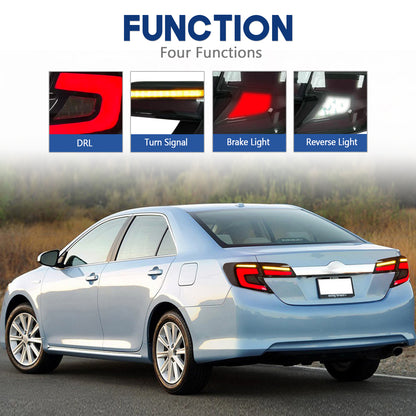 HCMOTION LED Tail Lights for 2012-2014 Toyota Camry (USA Spec) | Sequential Signal & Startup Animation