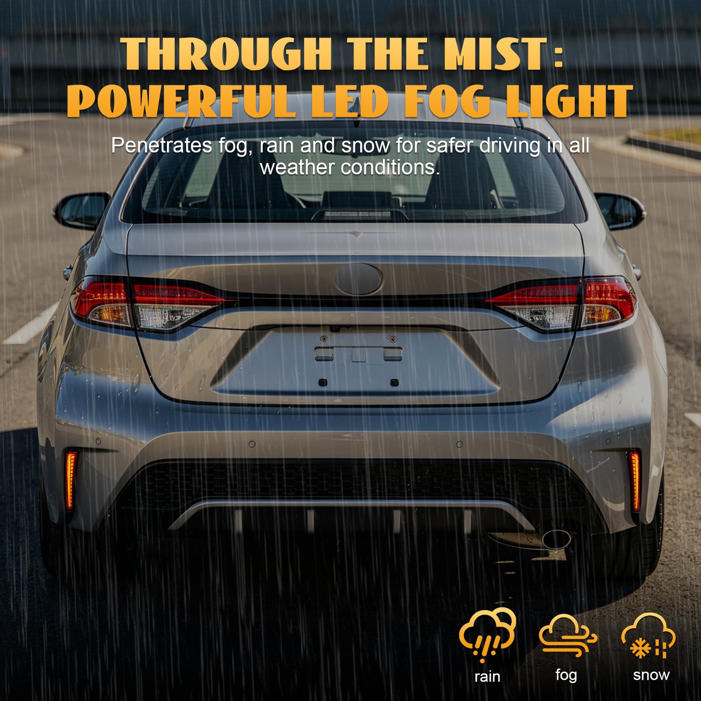 HCMOTION LED Rear Bumper Lights for 2019-2022 Toyota Corolla/Levin | Sequential Turn Signal & Startup Animation