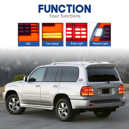 HCMOTION DOT-Approved LED Tail Lights for 2004-2007 Lexus LX 470 | Startup Animation & Sequential Signal Pair