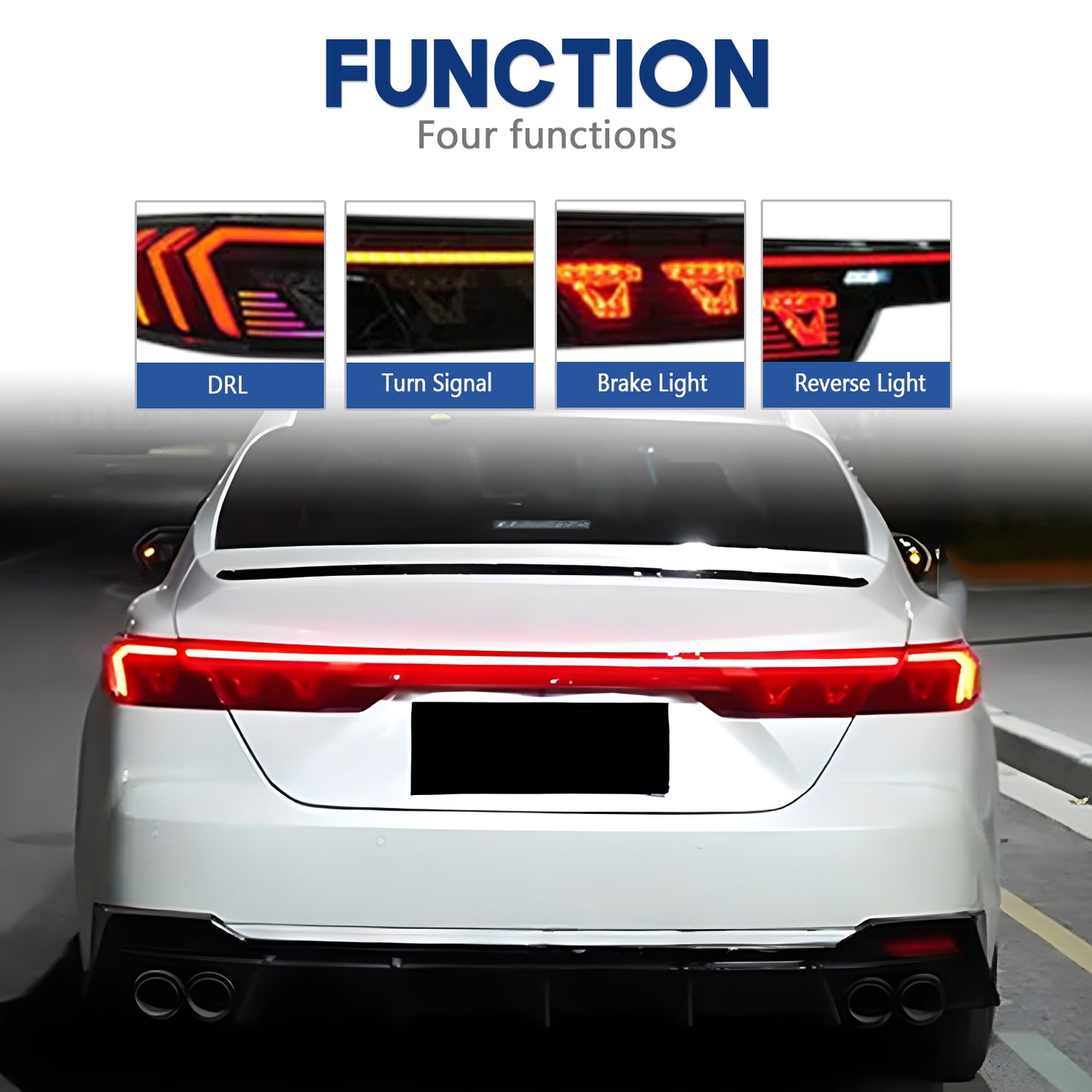 HCMOTION LED Color Changing Taillights for Toyota Camry 2025 | Sequential Turn Signal & Startup Animation Smoked