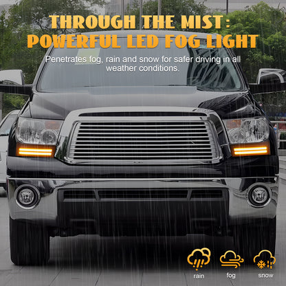 HCMOTION LED DRL Assembly for 2007-2013 Toyota Tundra & 2007-2017 Sequoia | Startup Animation & Sequential Turn Signal