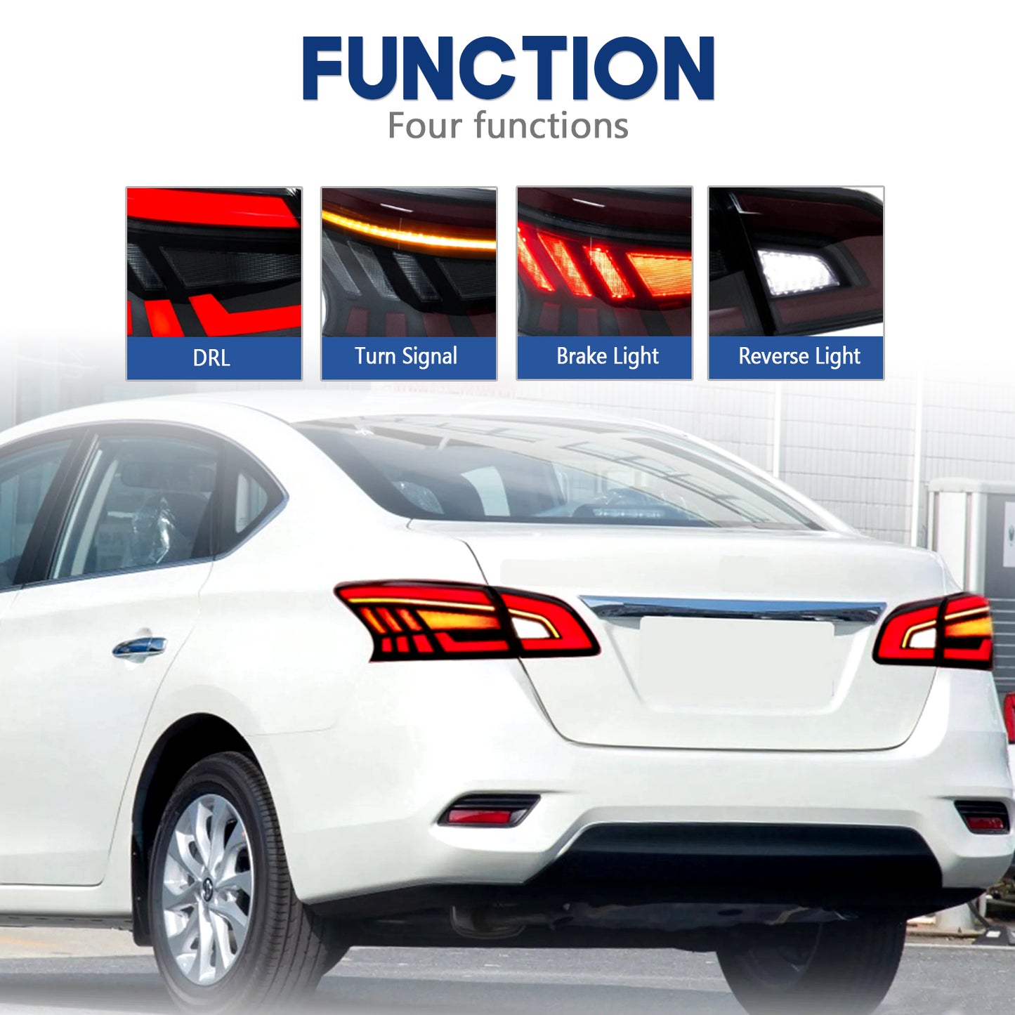 HCMOTION LED Taillights for 2012-2019 Nissan Sentra B17 | Sequential Signal & Startup Animation