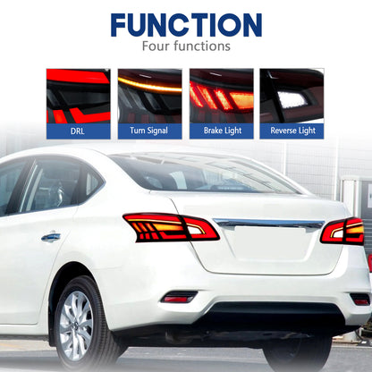 HCMOTION LED Taillights for 2012-2019 Nissan Sentra B17 | Sequential Signal & Startup Animation