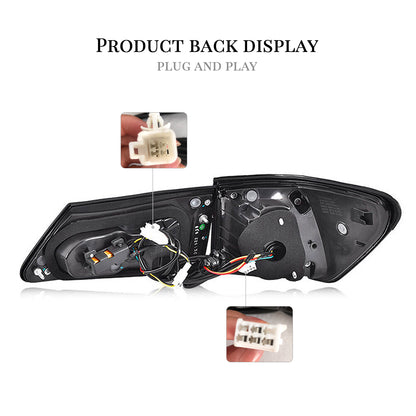 HCMOTION DOT-Approved LED Tail Lights for 2006-2012 Lexus IS250 IS350 IS F | Startup Animation & Sequential Signal Smoked Type A 1 Pair