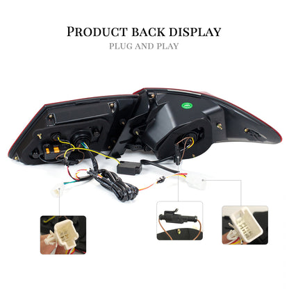 HCMOTION LED Taillights for 2006-2012 Lexus ES350 ES240 | Startup Animation & Sequential Signal Red