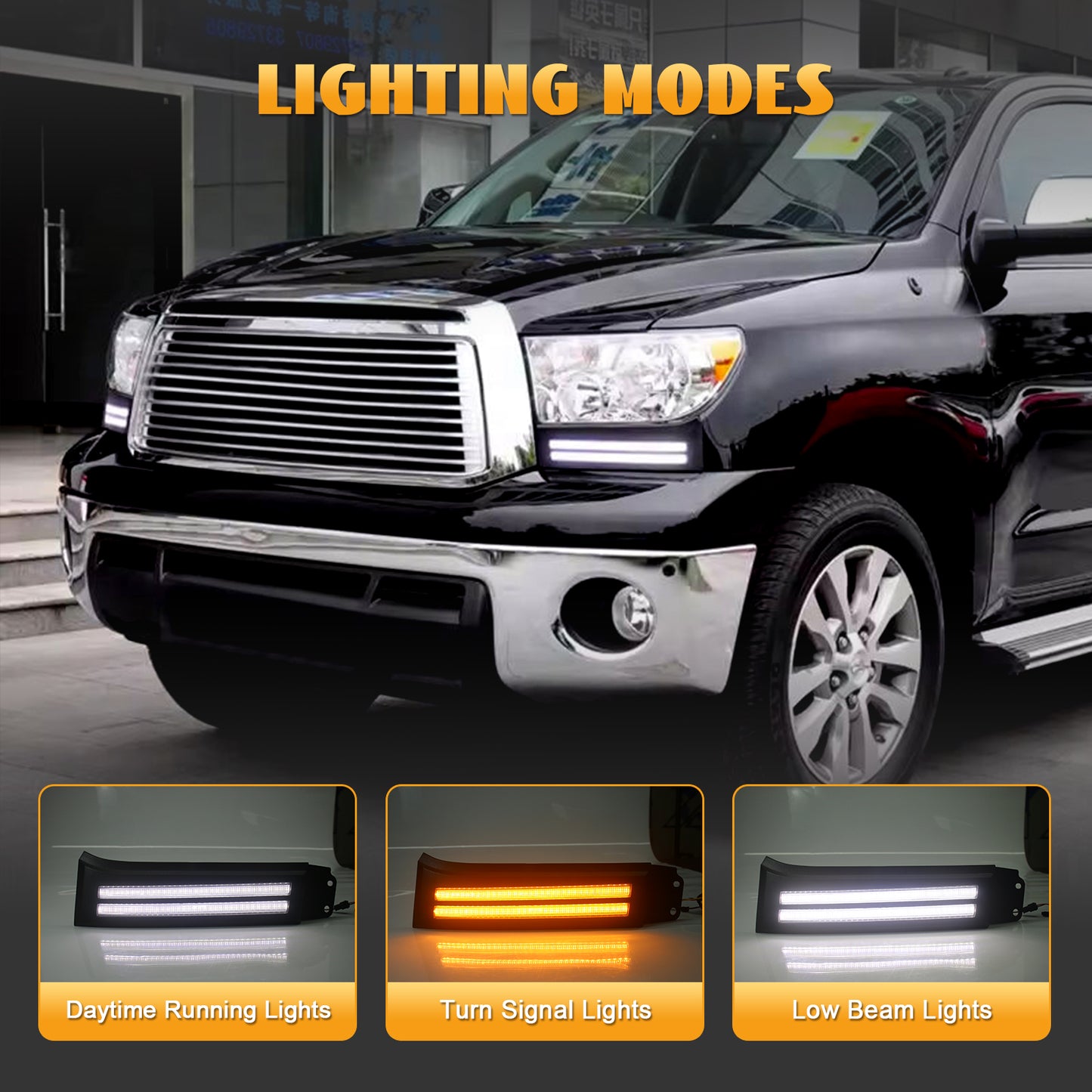 HCMOTION LED DRL Assembly for 2007-2013 Toyota Tundra & 2007-2017 Sequoia | Startup Animation & Sequential Turn Signal
