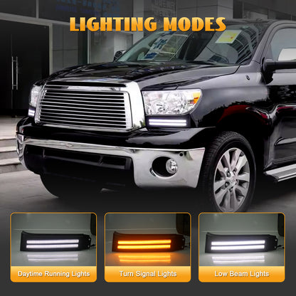 HCMOTION LED DRL Assembly for 2007-2013 Toyota Tundra & 2007-2017 Sequoia | Startup Animation & Sequential Turn Signal