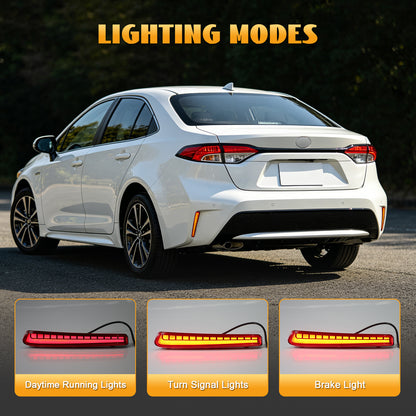 HCMOTION LED Rear Bumper Lights for 2019-2022 Toyota Corolla/Levin | Sequential Turn Signal & Startup Animation