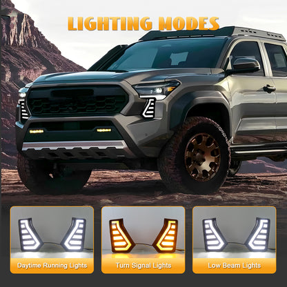 HCMOTION LED DRL Assembly for 2024-2026 Toyota Tacoma | Startup Animation & Sequential Turn Signal