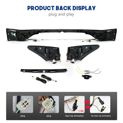 HCMOTION LED Taillights for 2012-2020 Lexus GS 250 300h 350 F 450h | Sequential Turn Signal & Startup Animation Smoked