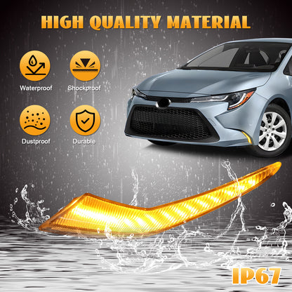 HCMOTION LED DRL for 2019-2023 Toyota Corolla L LE XLE | Startup Animation & Sequential Turn Signal