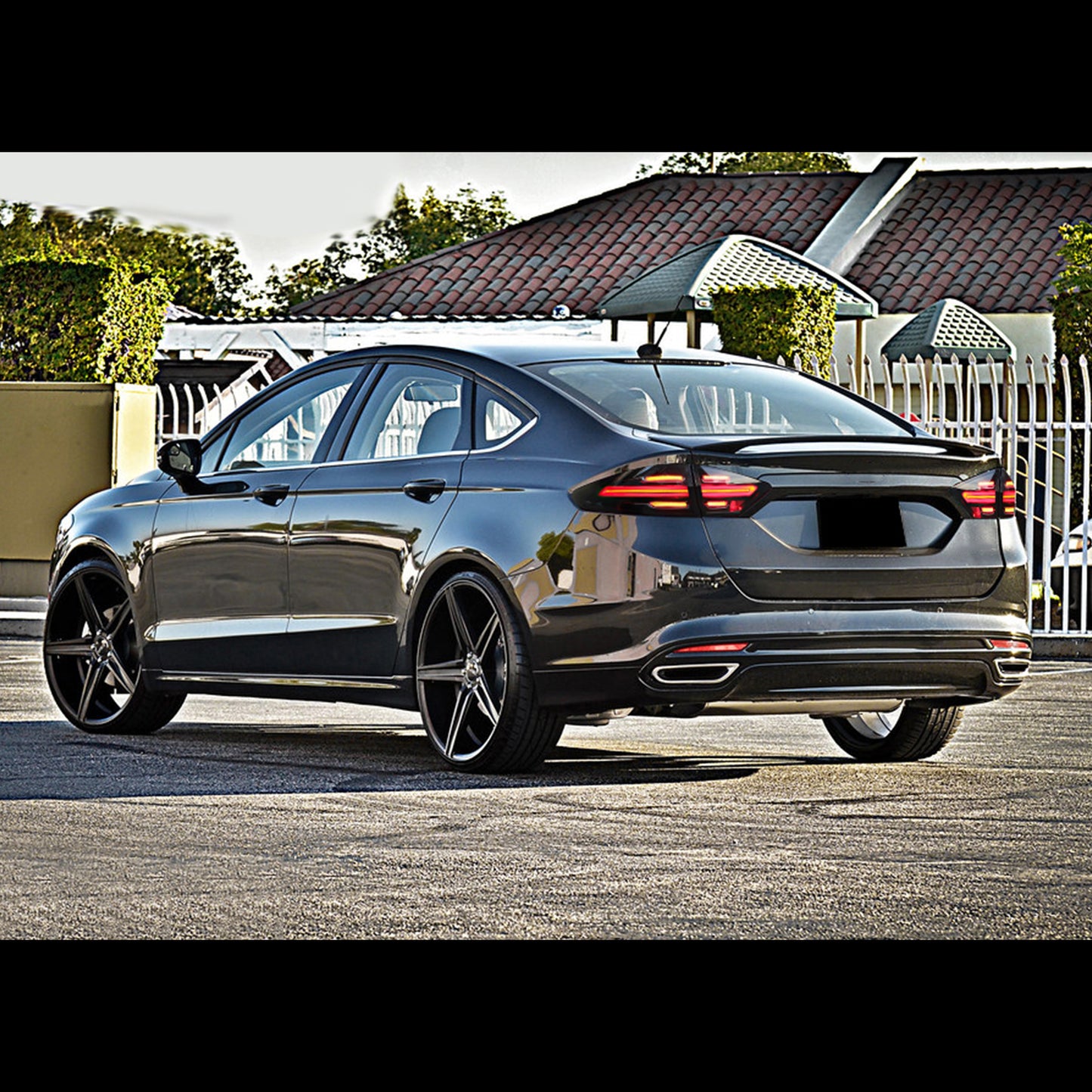 HCMOTION LED Taillights for 2013-2016 Ford Fusion Mondeo | Sequential Turn Signal & Startup Animation Smoked