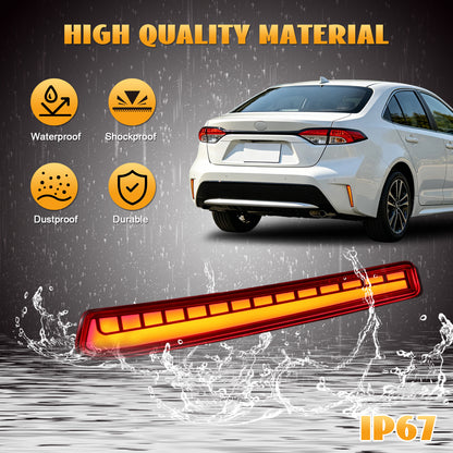 HCMOTION LED Rear Bumper Lights for 2019-2022 Toyota Corolla/Levin | Sequential Turn Signal & Startup Animation