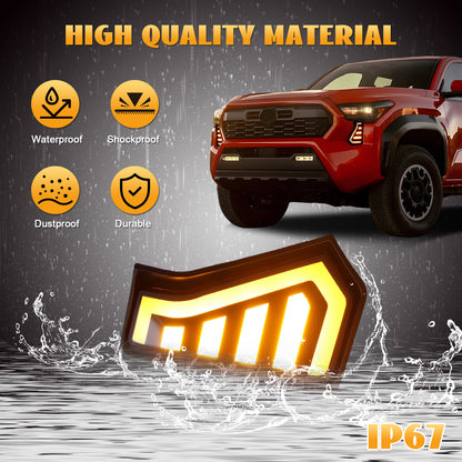 HCMOTION LED DRL Assembly for 2024-2026 Toyota Tacoma | Startup Animation & Sequential Turn Signal