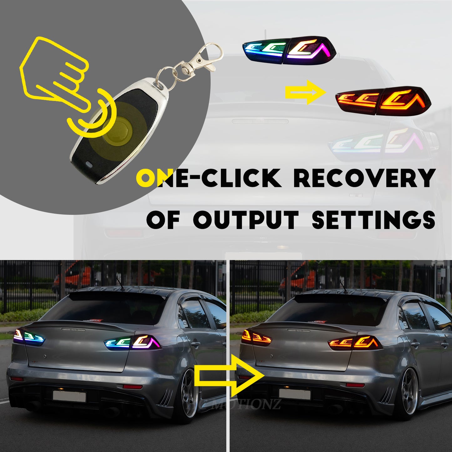 HCMOTION LED RGB Taillights for 2008-2017 Mitsubishi Lancer & EVO X | Startup Animation & Sequential Signal Smoked