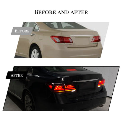 HCMOTION LED Taillights for 2006-2012 Lexus ES350 ES240 | Startup Animation & Sequential Signal Red
