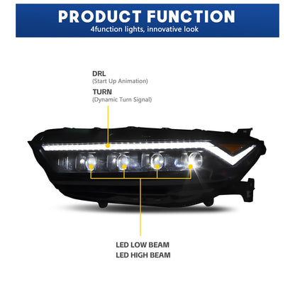 HCMOTION LED Headlights for Honda Accord 11th 2023-2025 Low Trim | Sequential Turn Signal & Startup Animation