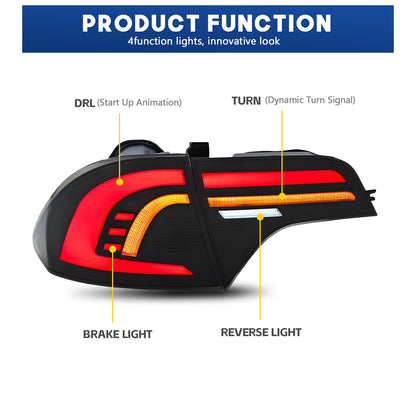 HCMOTION LED Taillights for Honda Civic 8th Gen 2006-2011 Sedan | Sequential Turn Signal & Startup Animation Smoked