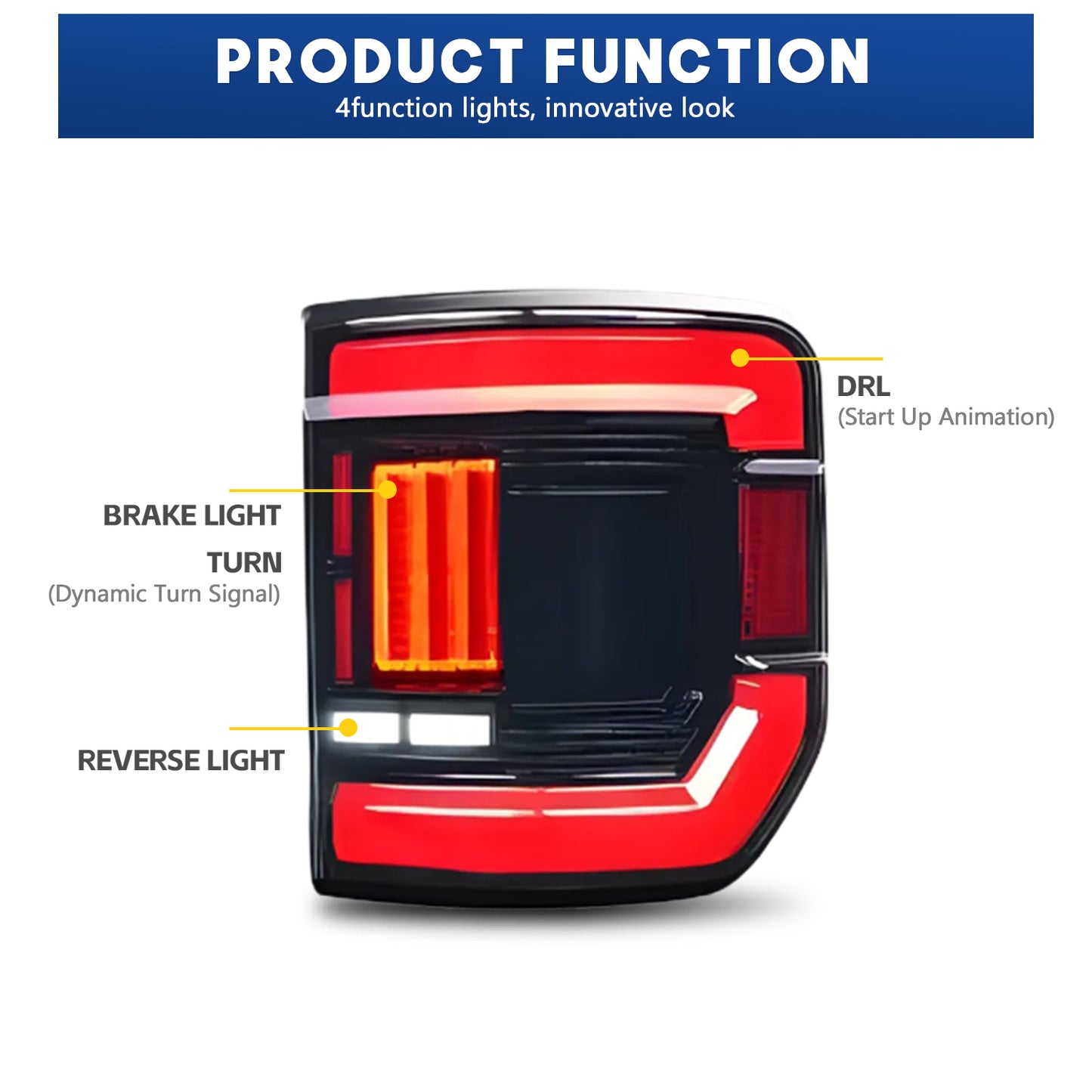 HCMOTION LED Tail Lights for 2020-2025 Jeep Gladiator (JT) | Sequential Turn Signal & Startup Animation