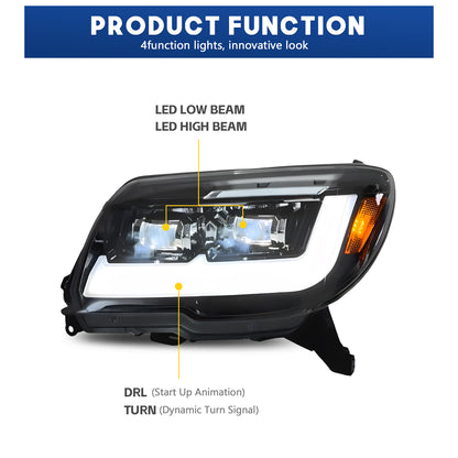 HCMOTION DOT-Approved LED Headlights for 2003-2009 Toyota 4Runner 4th Gen | Sequential Signal & Startup Animation Pair