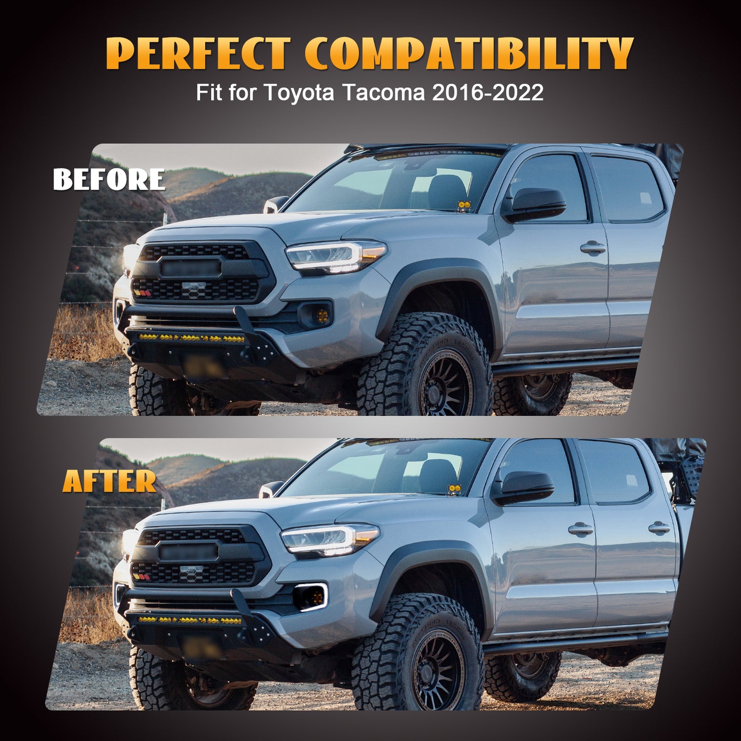 HCMOTION LED DRL Assembly for Toyota Tacoma 2016-2023 | Startup Animation & Sequential Turn Signal
