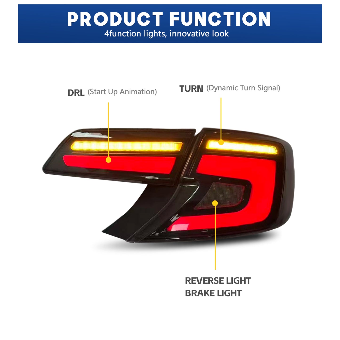 HCMOTION LED Tail Lights for 2012-2014 Toyota Camry (USA Spec) | Sequential Signal & Startup Animation