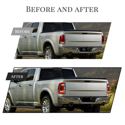 HCMOTION LED Tail Lights for Dodge RAM1500 2009-2018/RAM2500 2013-2018 |  Sequential & Start-up Animation Clear