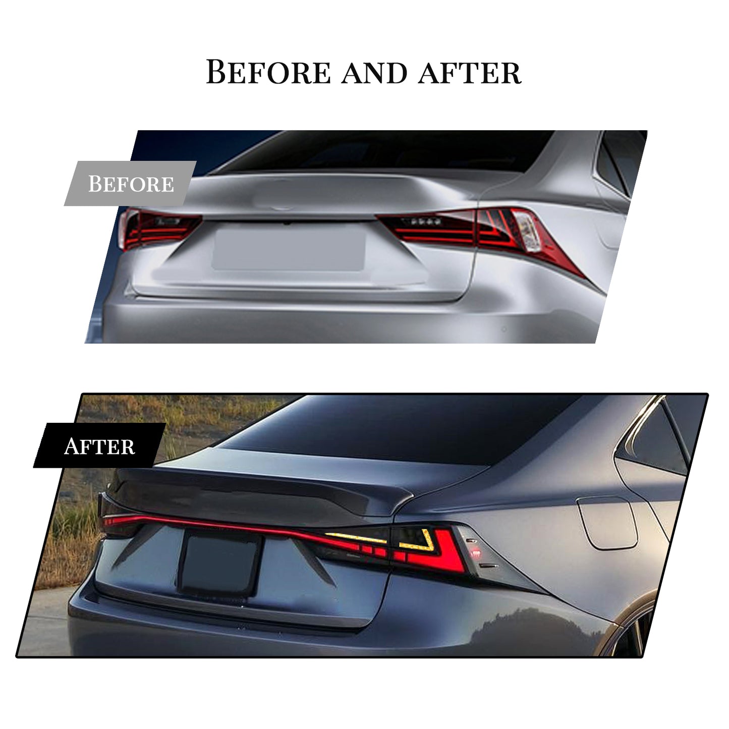HCMOTION LED Taillights for 2014-2020 Lexus IS250 IS350 IS300h | Startup Animation & Sequential Signal Clear