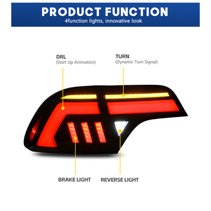HCMOTION LED Taillights for Honda Civic 8th Gen 2006-2011 Sedan | Sequential Turn Signal & Startup Animation Smoked A