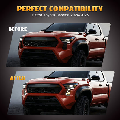 HCMOTION LED DRL Assembly for 2024-2026 Toyota Tacoma | Startup Animation & Sequential Turn Signal