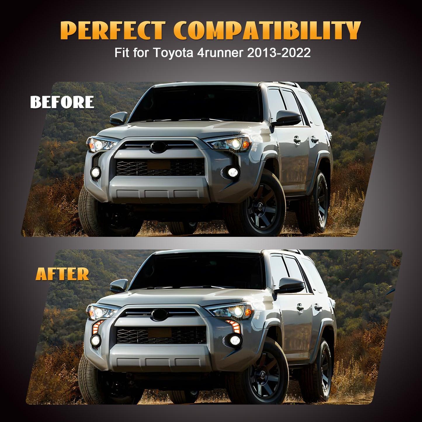 HCMOTION LED DRL for 2014-2023 Toyota 4Runner SR5 TRD Pro Sport | Startup Animation & Sequential Turn Signal