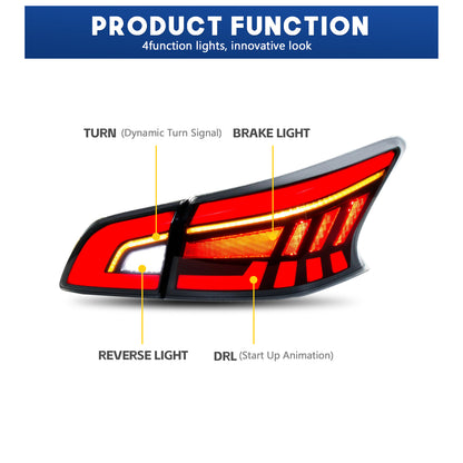 HCMOTION LED Taillights for 2012-2019 Nissan Sentra B17 | Sequential Signal & Startup Animation