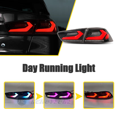 HCMOTION LED RGB Taillights for 2008-2017 Mitsubishi Lancer & EVO X | Startup Animation & Sequential Signal Smoked A
