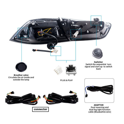 HCMOTION LED RGB Taillights for 2008-2017 Mitsubishi Lancer & EVO X | Startup Animation & Sequential Signal Smoked A
