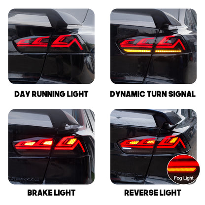 HCMOTION DOT-Approved LED Tail Lights for 2008-2017 Mitsubishi Lancer & EVO X | Startup Animation & Sequential Signal Pair