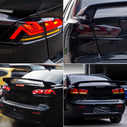 HCMOTION DOT-Approved LED Tail Lights for 2008-2017 Mitsubishi Lancer & EVO X | Startup Animation & Sequential Signal Pair