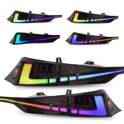 HCMOTION LED RGB Taillights for 2014-2020 Lexus IS 250/350/300h | Sequential Signal & Startup Animation Smoked