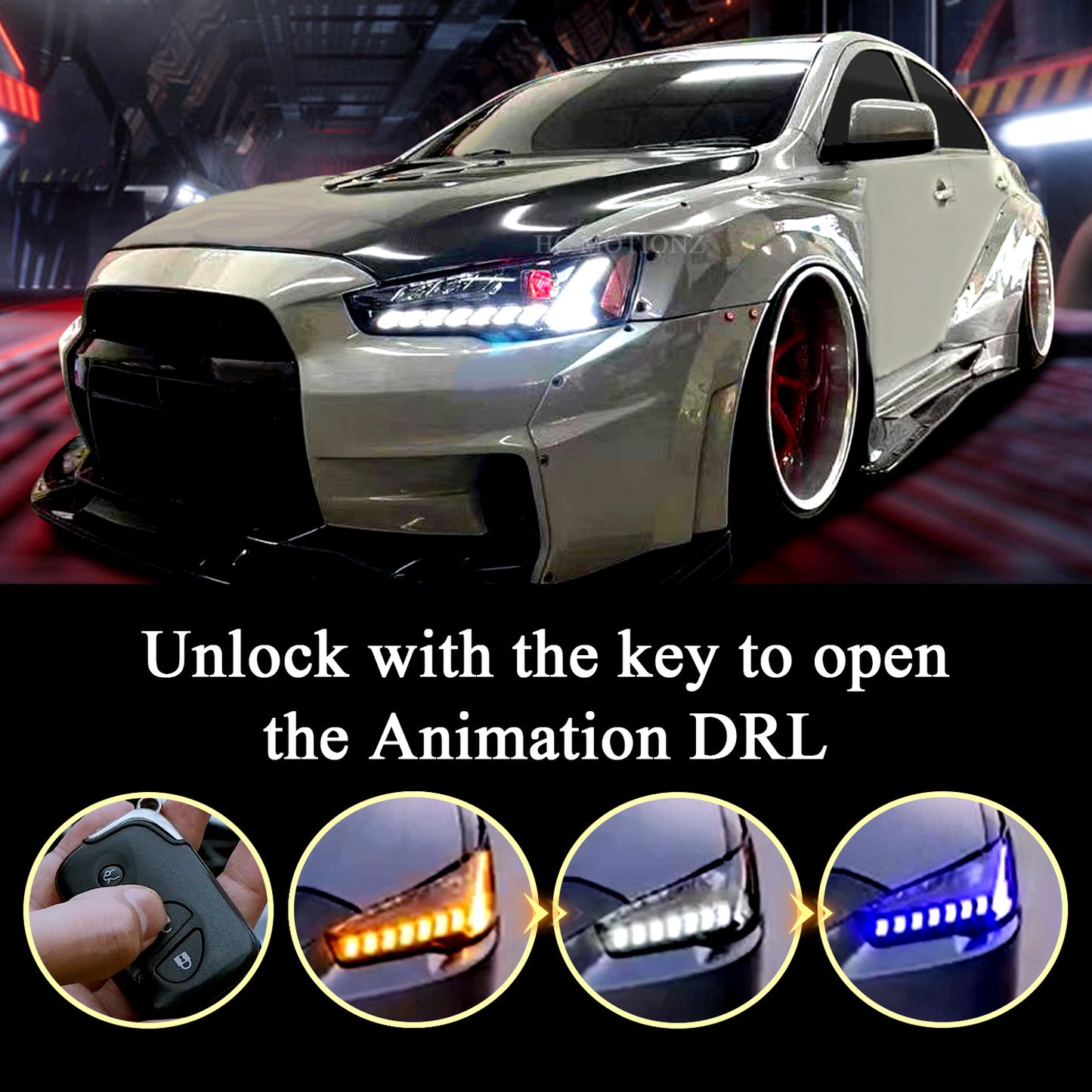 HCMOTION LED Headlights and Taillights for Mitsubishi Lancer 2008-2017 | Sequential Turn Signal & Startup Animation