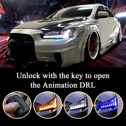 HCMOTION LED Headlights and Taillights for Mitsubishi Lancer 2008-2017 | Sequential Turn Signal & Startup Animation